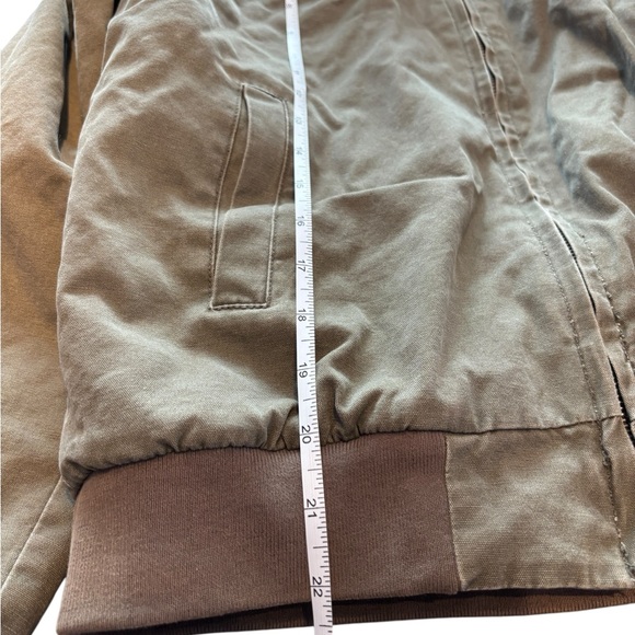 Brandy Melville Sherpa Collar Bomber Jacket Khaki Olive Brown One Size S - Picture 4 of 11